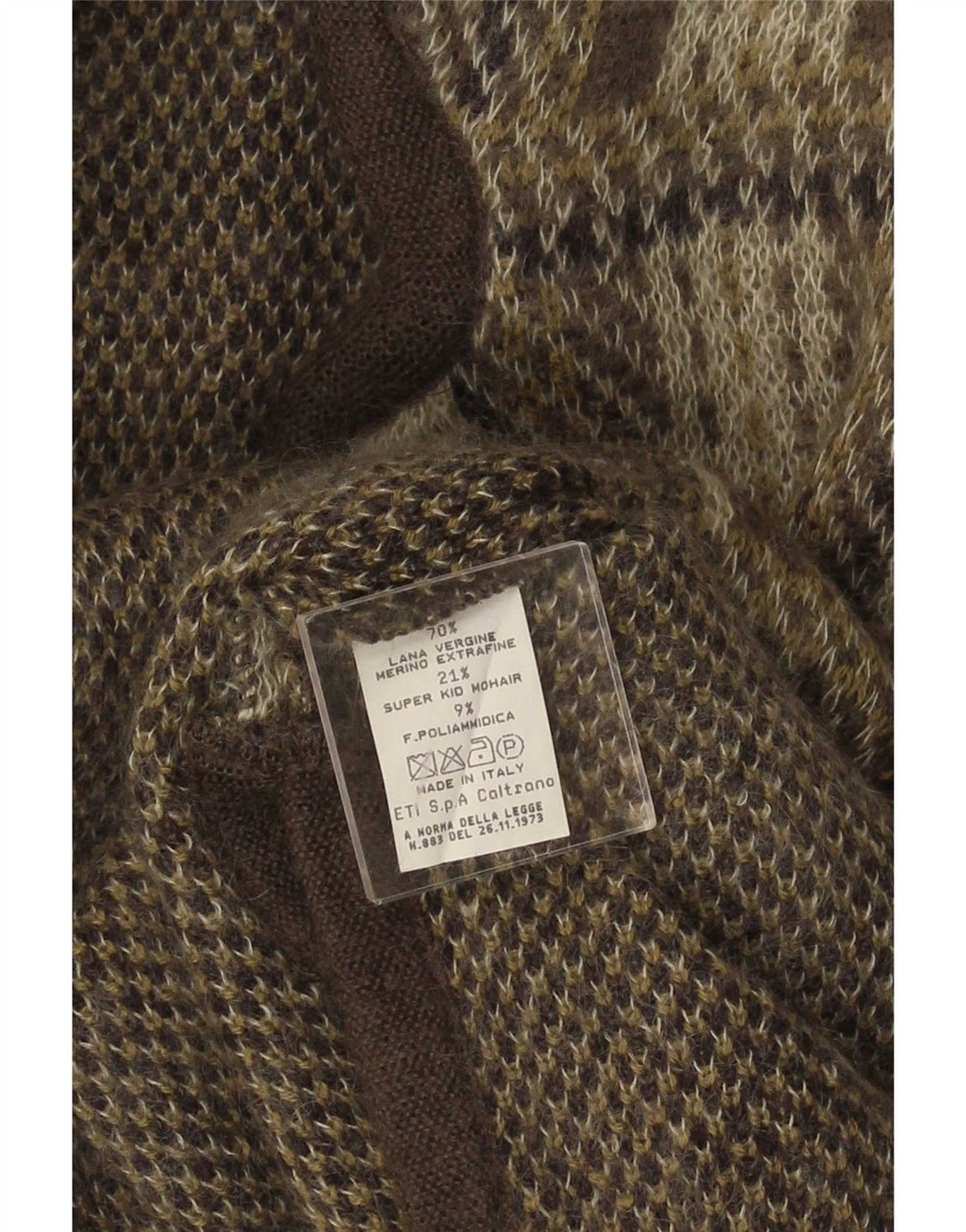 Vintage dame cardigan sweater UK 16 Large Grey Check Wool