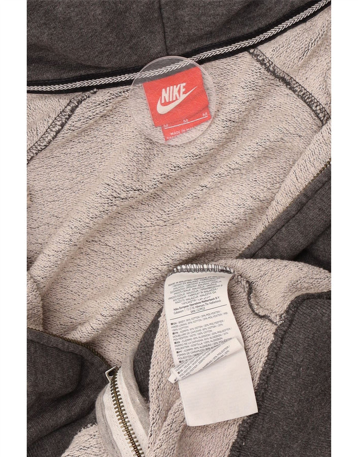 Nike hættetrøje med lynlås til kvinder UK 14 mellemgrå bomuld