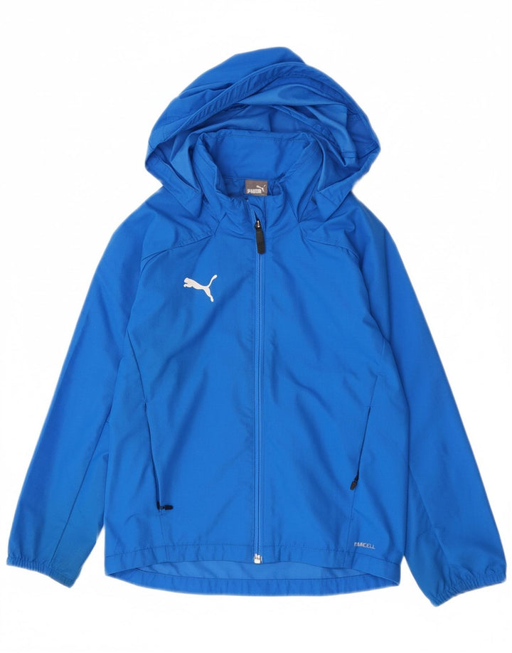 Puma Regnjakke med hætte til drenge 7-8 år blå polyester