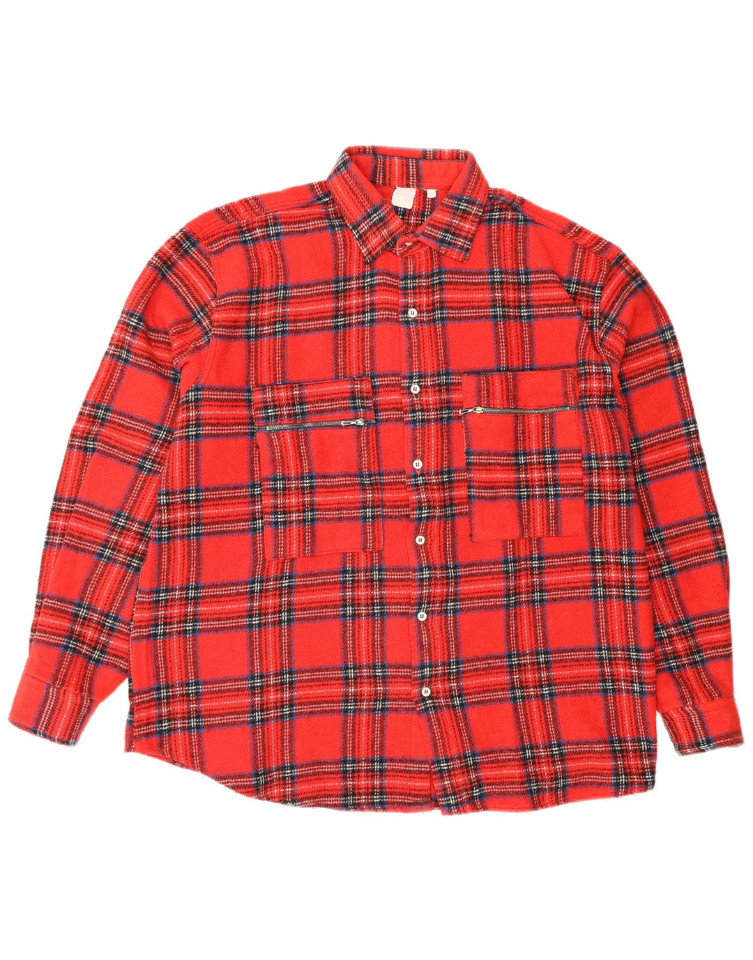 Vintage flannelskjorte til mænd, stor rød ternet