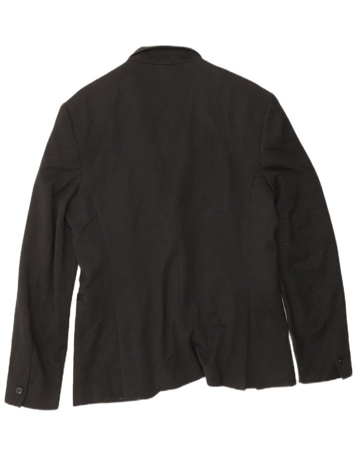 ZARA Blazerjakke til mænd med 1 knap EU 48 Medium Sort Polyester