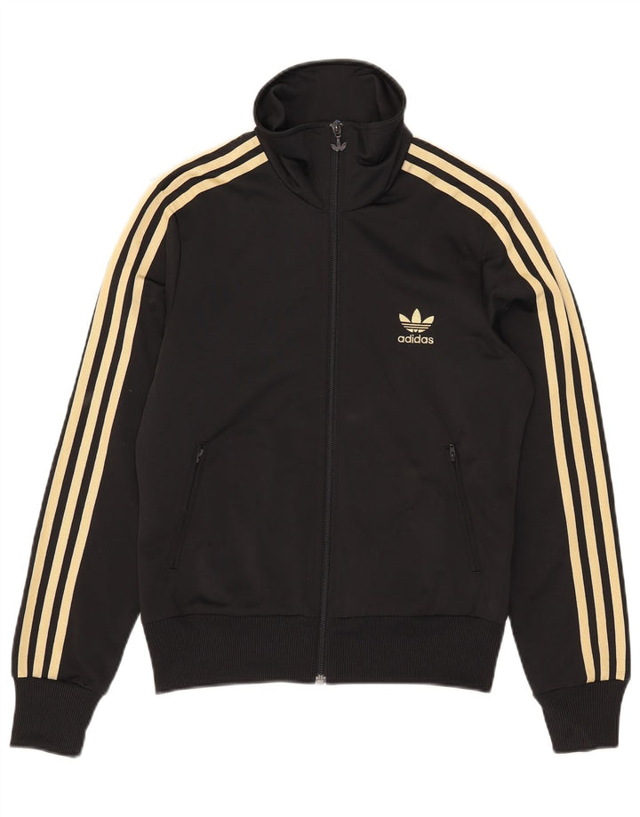 Adidas Dame Grafisk Træningsdragt Topjakke UK 14 Medium Sort Polyester