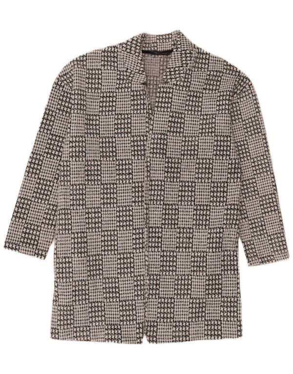 Marks & Spencer Dame åben overfrakke UK 14 Large Black Houndstooth