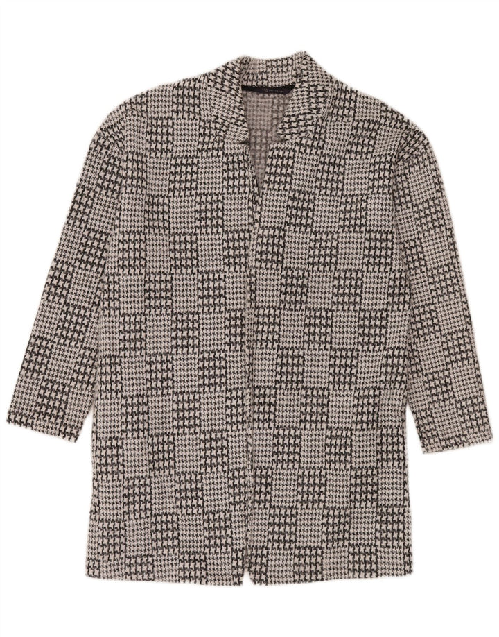 Marks & Spencer Dame åben overfrakke UK 14 Large Black Houndstooth