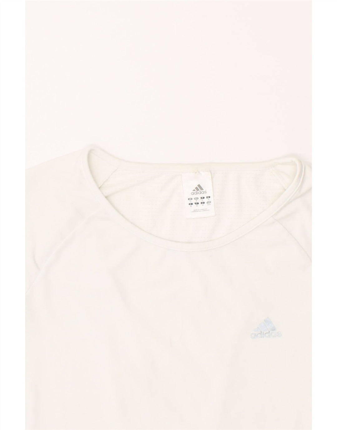 ADIDAS Womens Climalite T-Shirt Top UK 14 Medium  White Vintage Adidas and Second-Hand Adidas from Messina Hembry 