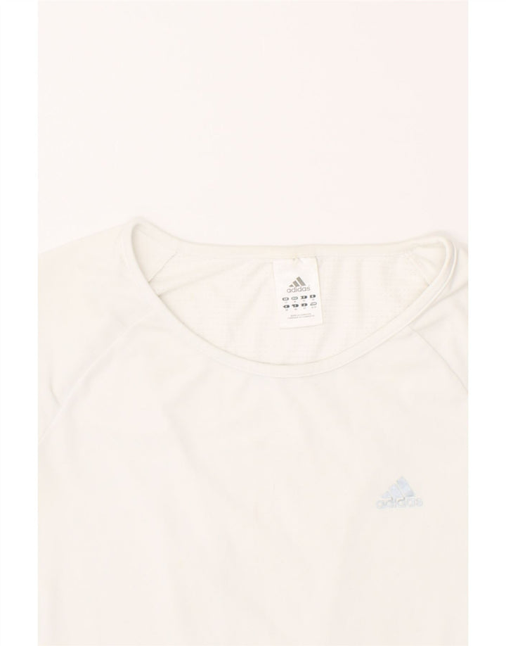 ADIDAS Womens Climalite T-Shirt Top UK 14 Medium  White Vintage Adidas and Second-Hand Adidas from Messina Hembry 