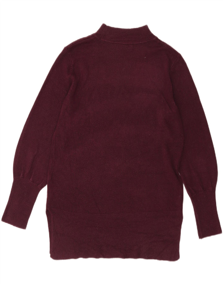 Marks & Spencer Dame Turtle Neck Jumper Sweater UK 14 Medium Burgundy