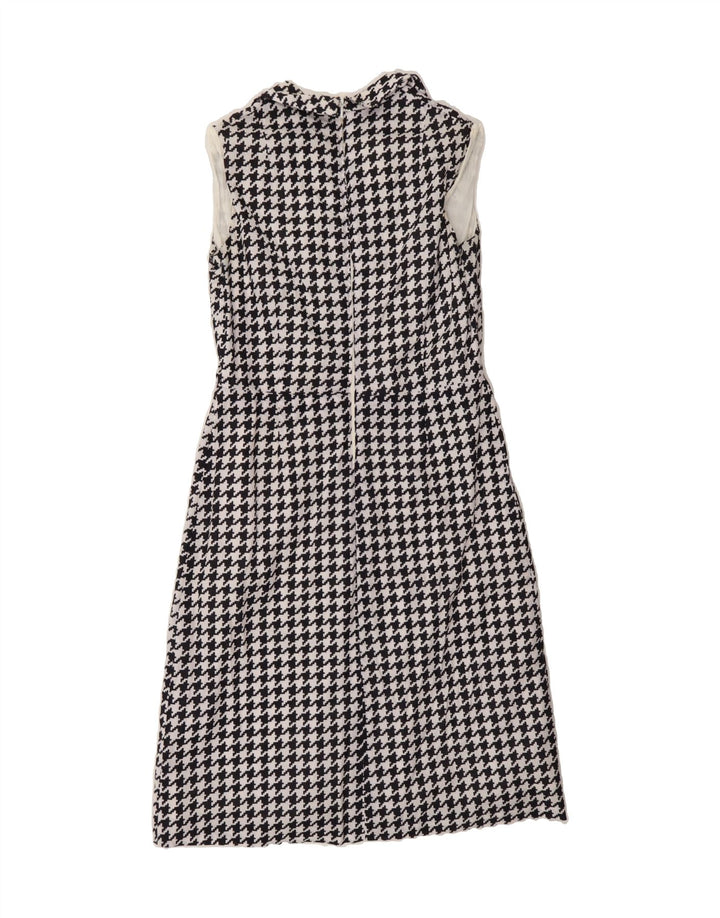 HARDOB Womens Sleeveless A-Line Dress IT 42 Medium Beige Houndstooth Vintage Hardob and Second-Hand Hardob from Messina Hembry 