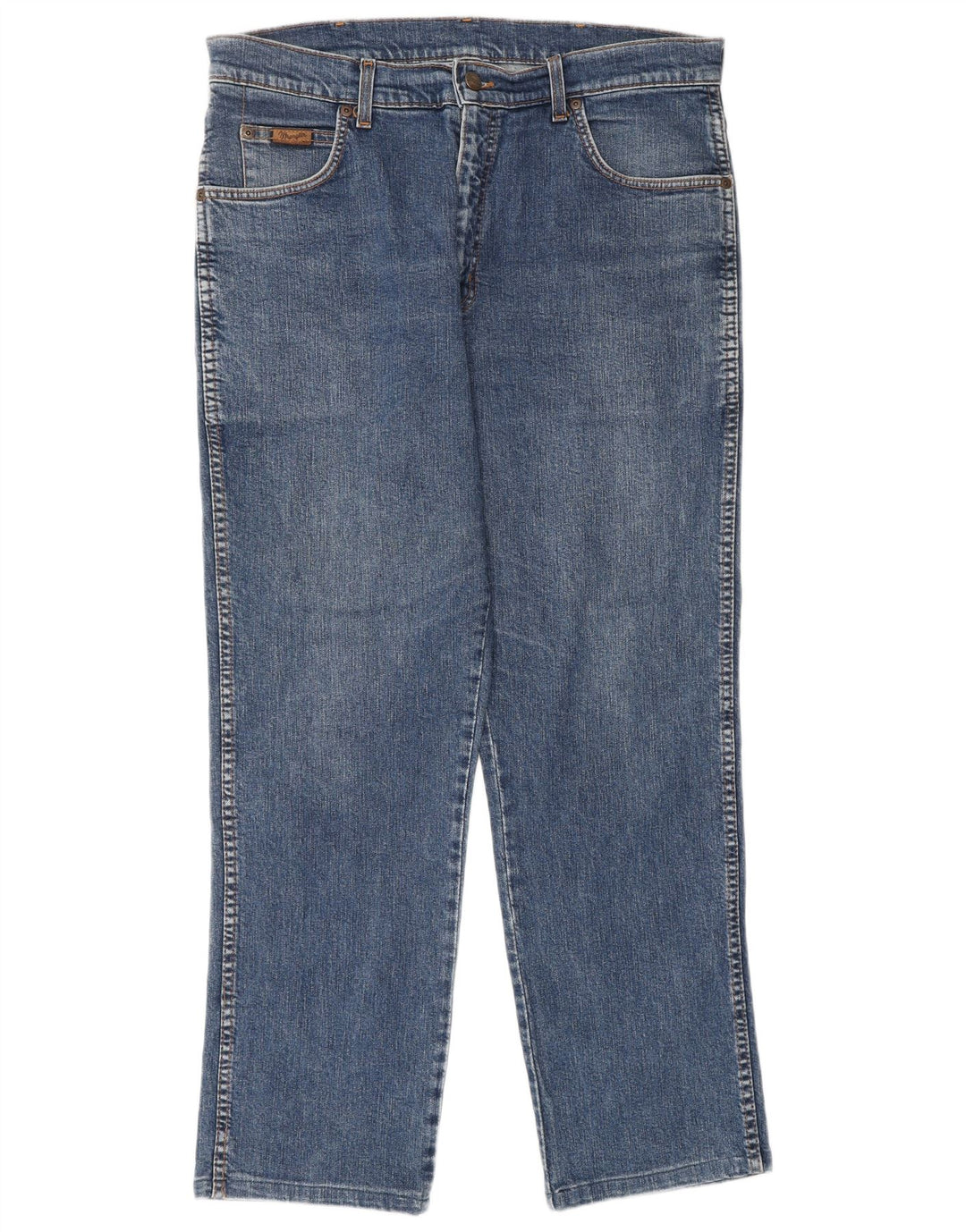 WRANGLER Straight jeans til mænd W34 L30 blå bomuld