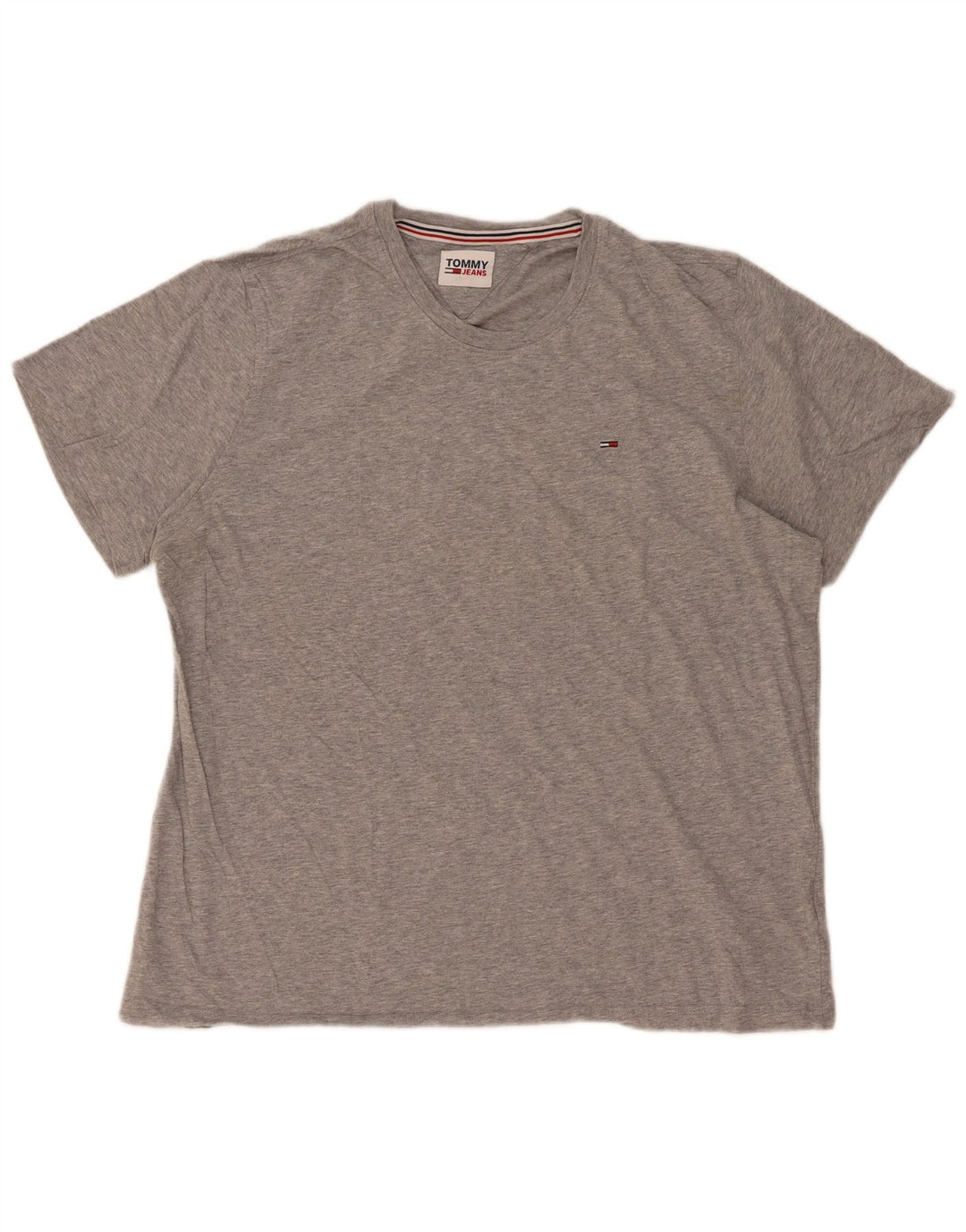 Tommy Hilfiger Herre T-Shirt Top Stor Grå Flecked Bomuld