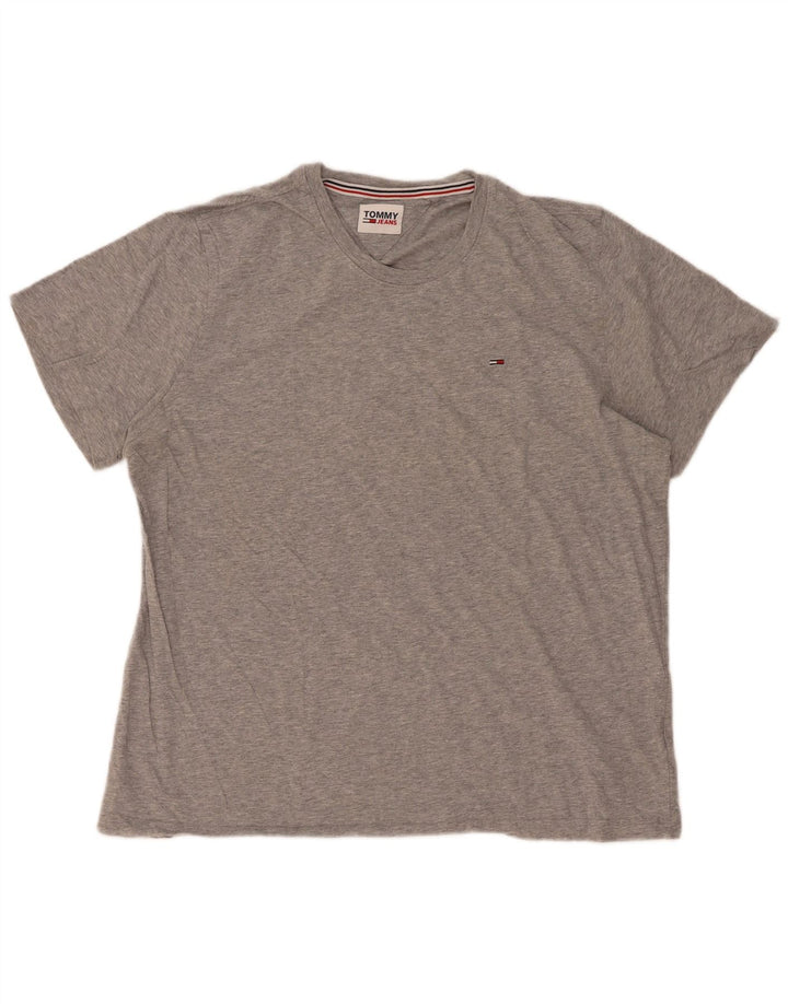 Tommy Hilfiger Herre T-Shirt Top Stor Grå Flecked Bomuld