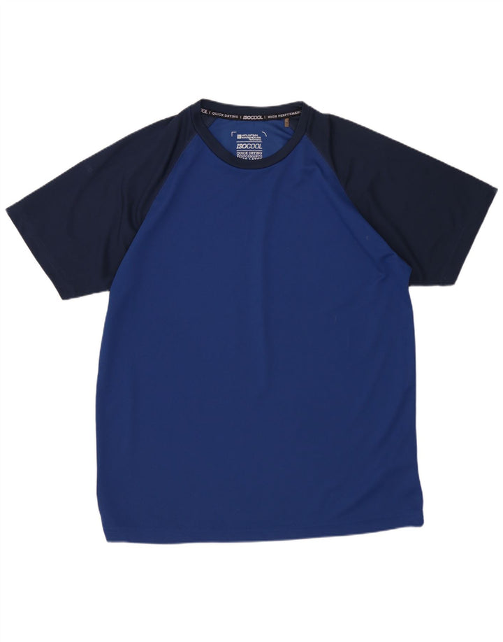 MOUNTAIN WAREHOUSE Herre IsoCool T-Shirt Top Stor Blå Colourblock