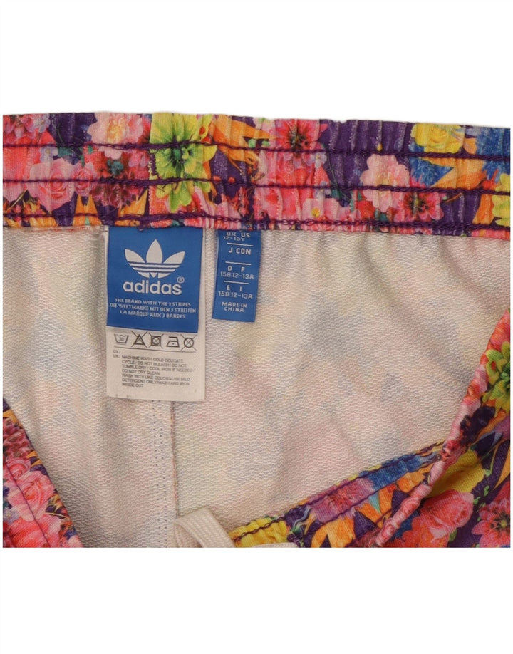 ADIDAS Girls Sport Shorts 12-13 Years  Multicoloured Floral