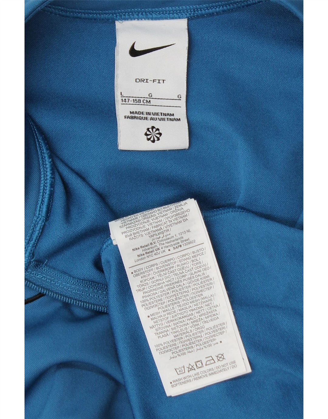 Nike Boys Dri Fit fuld træningsdragt 12-13 år Stor blå farveblok