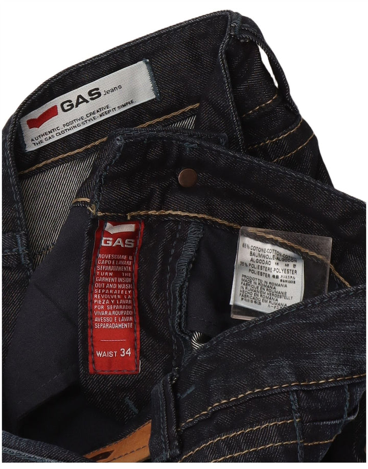 Gas Straight Jeans til kvinder W34 L35 Marineblå Bomuld