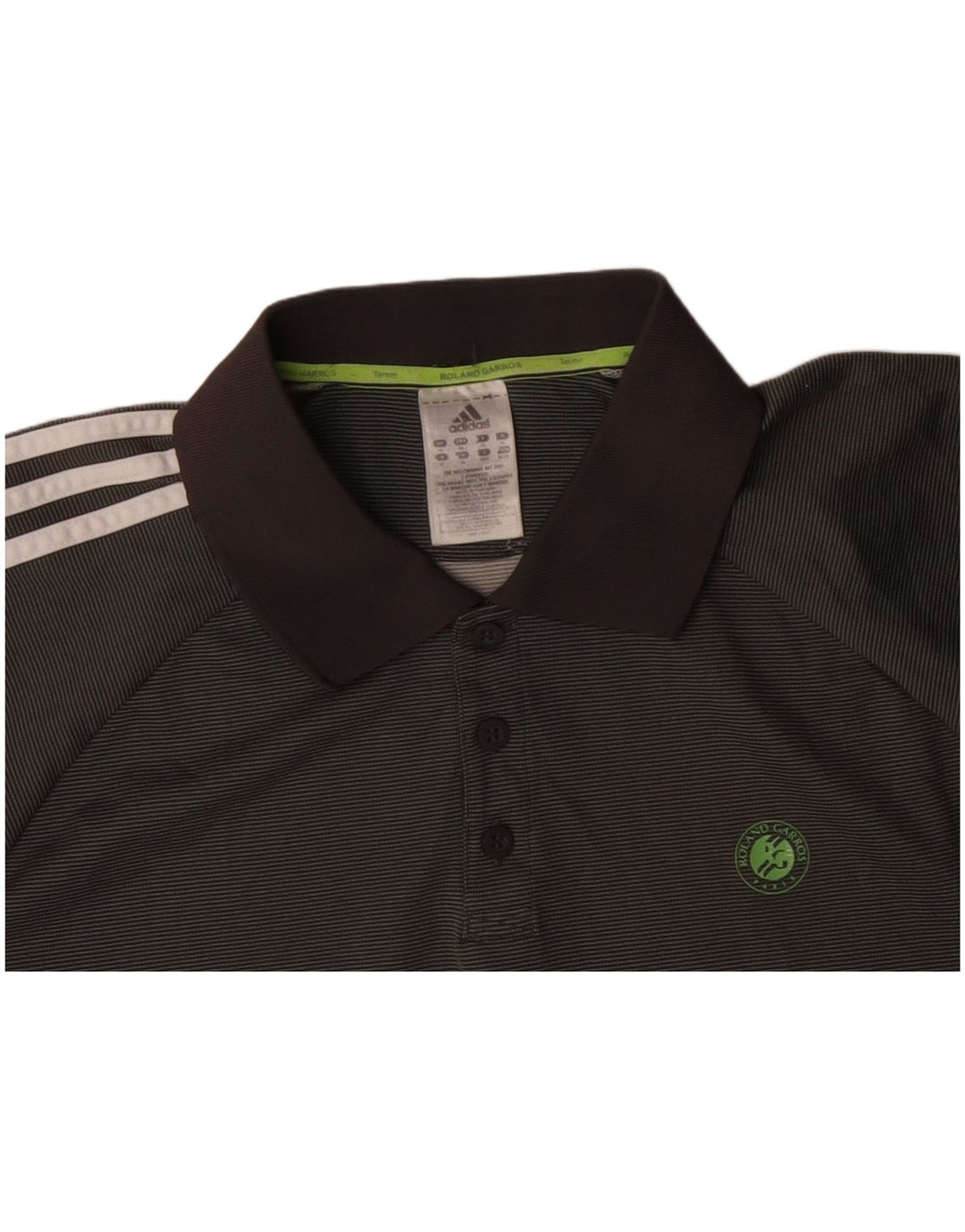 ADIDAS Herre Rolando Carros Polo Shirt XL Grå nålestribet