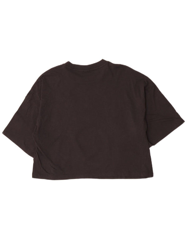 Puma Womens Crop T-Shirt Top UK 16 Large Black Bomuld