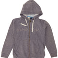WEIRD FISH Womens Graphic Zip Hoodie Sweater UK 12 Medium Grey Cotton