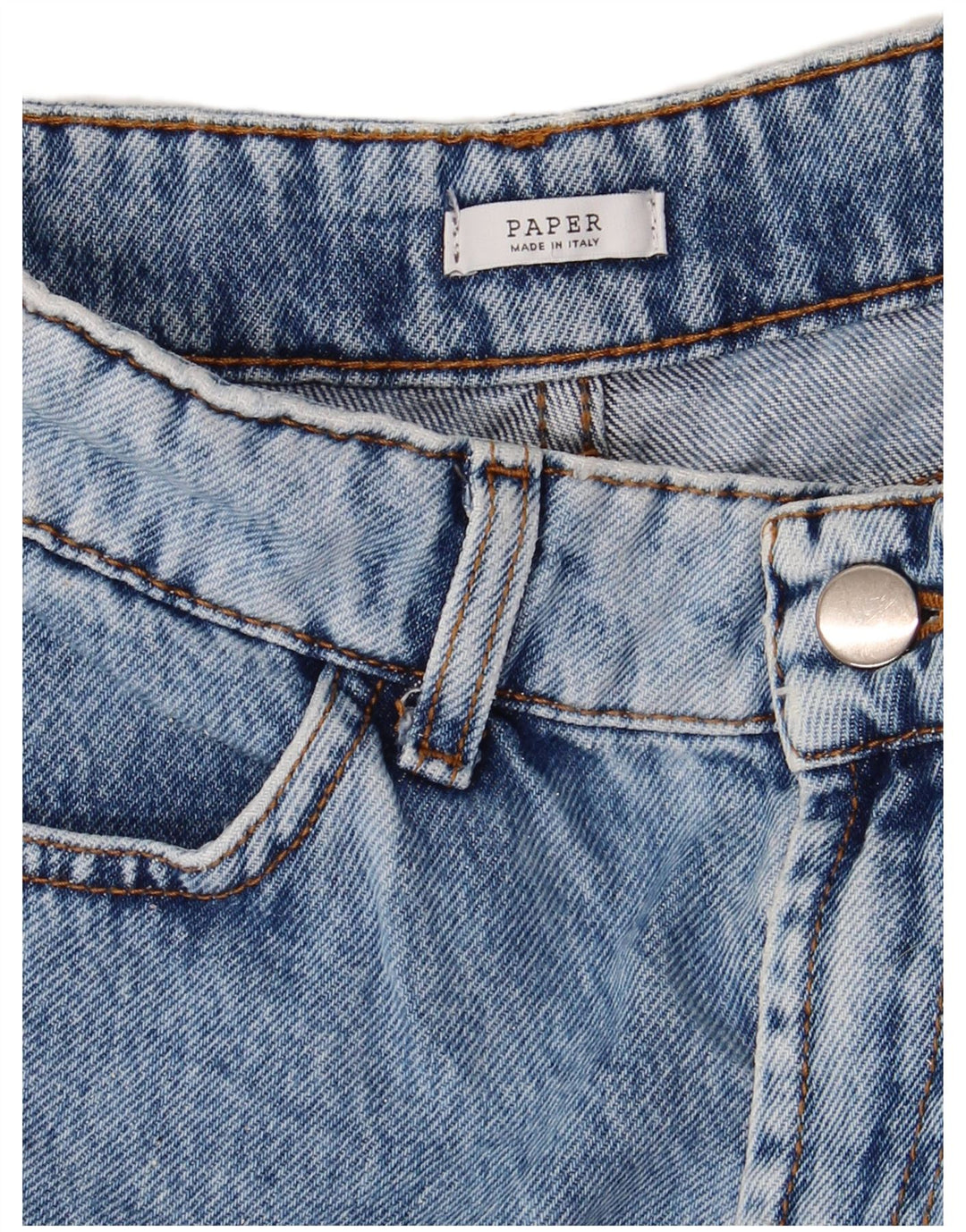 Papir damejeans med brede ben W26 L25 blå
