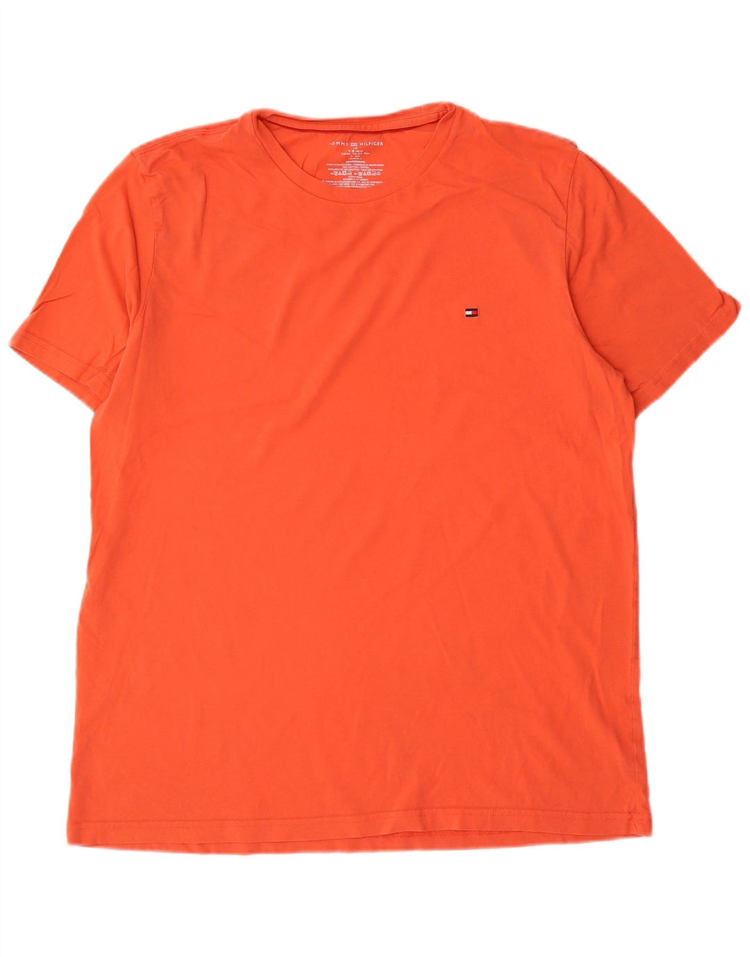 Tommy Hilfiger Herre T-Shirt Top Stor Orange Bomuld