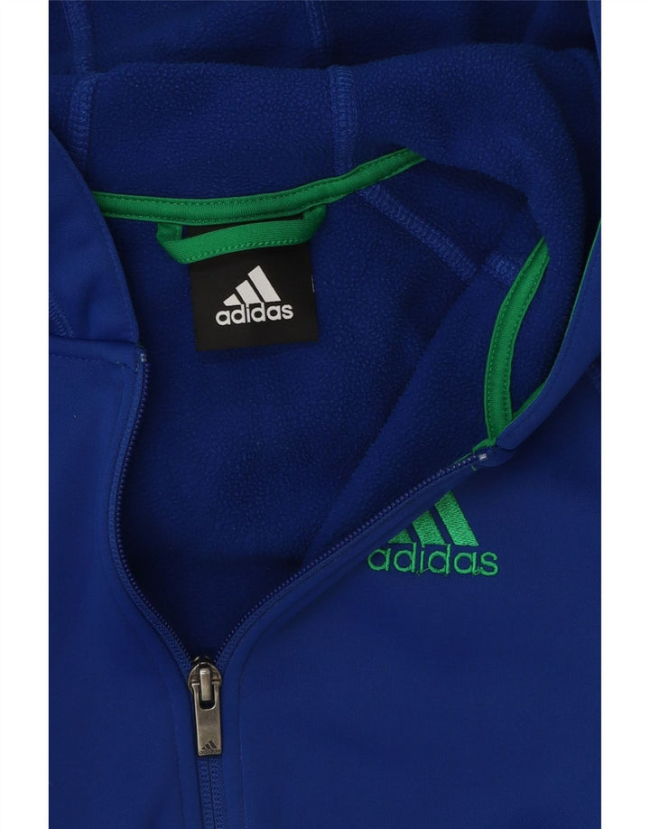 ADIDAS hættetrøje med lynlås til drenge 10-11 år blå polyester
