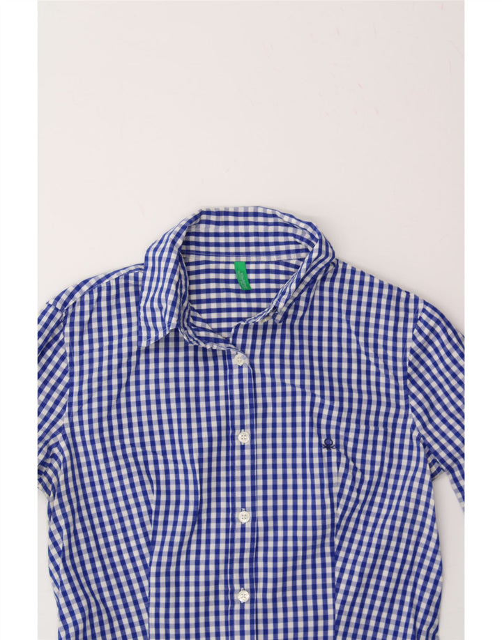 BENETTON Womens Shirt UK 12 Medium Blue Gingham Vintage Benetton and Second-Hand Benetton from Messina Hembry 