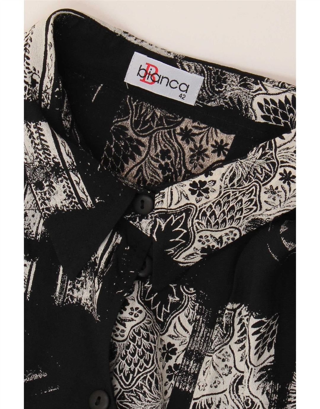 Bianca Longline skjorte til kvinder EU 42 Stor sort patchwork