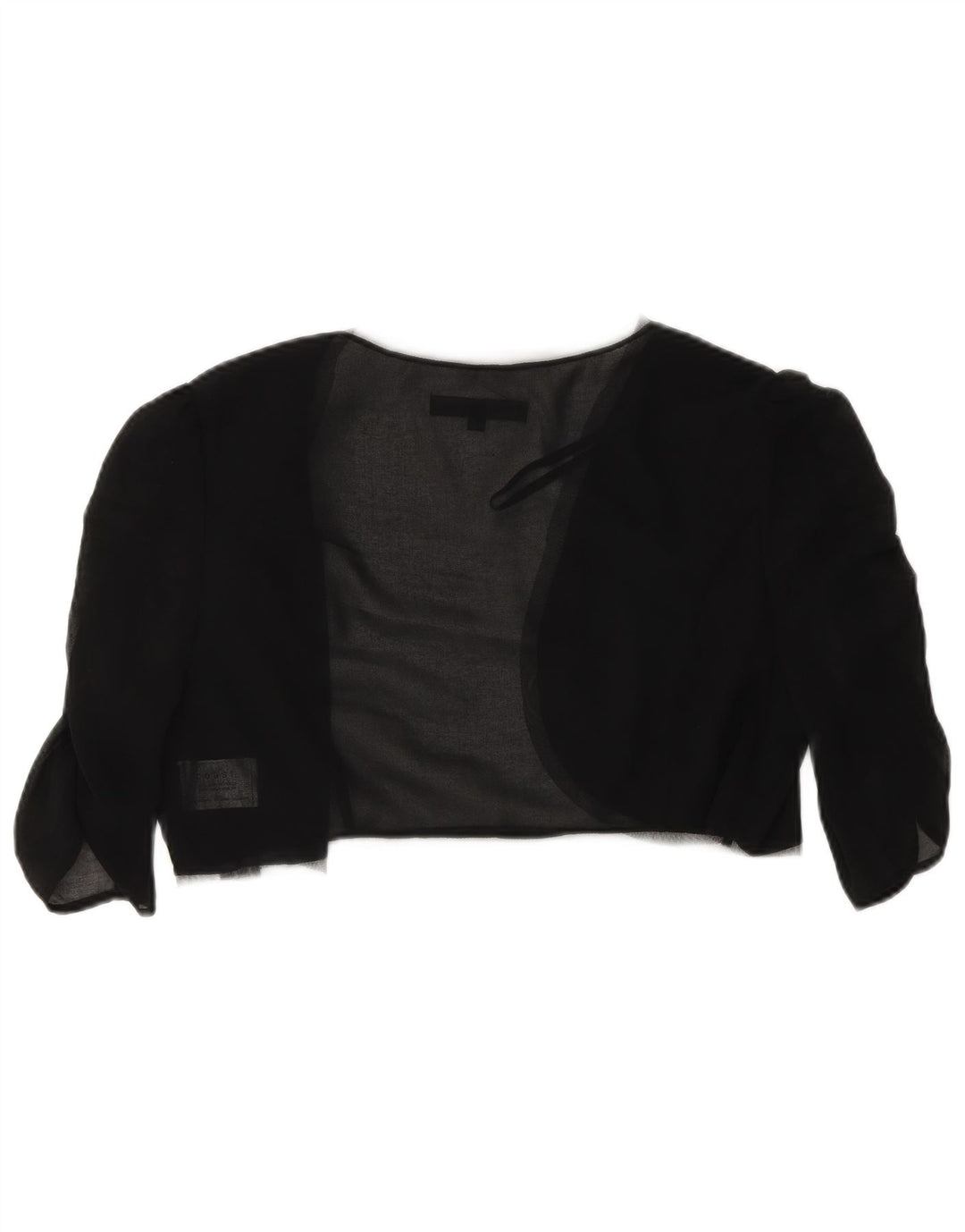 Coast Womens 3/4 ærmet gennemsigtig Bolero Top UK 14 Medium Sort Polyester