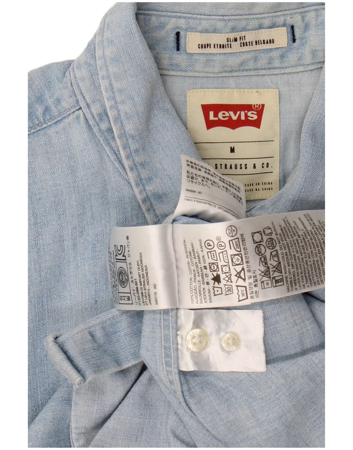 LEVI'S Slim Fit denimskjorte til mænd mellemblå bomuld