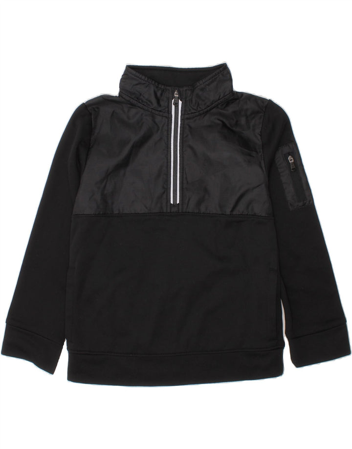 UNDER ARMOUR Girls Sweatshirt Jumper 5-6 Years Black Colourblock Polyester Vintage Under Armour and Second-Hand Under Armour from Messina Hembry 
