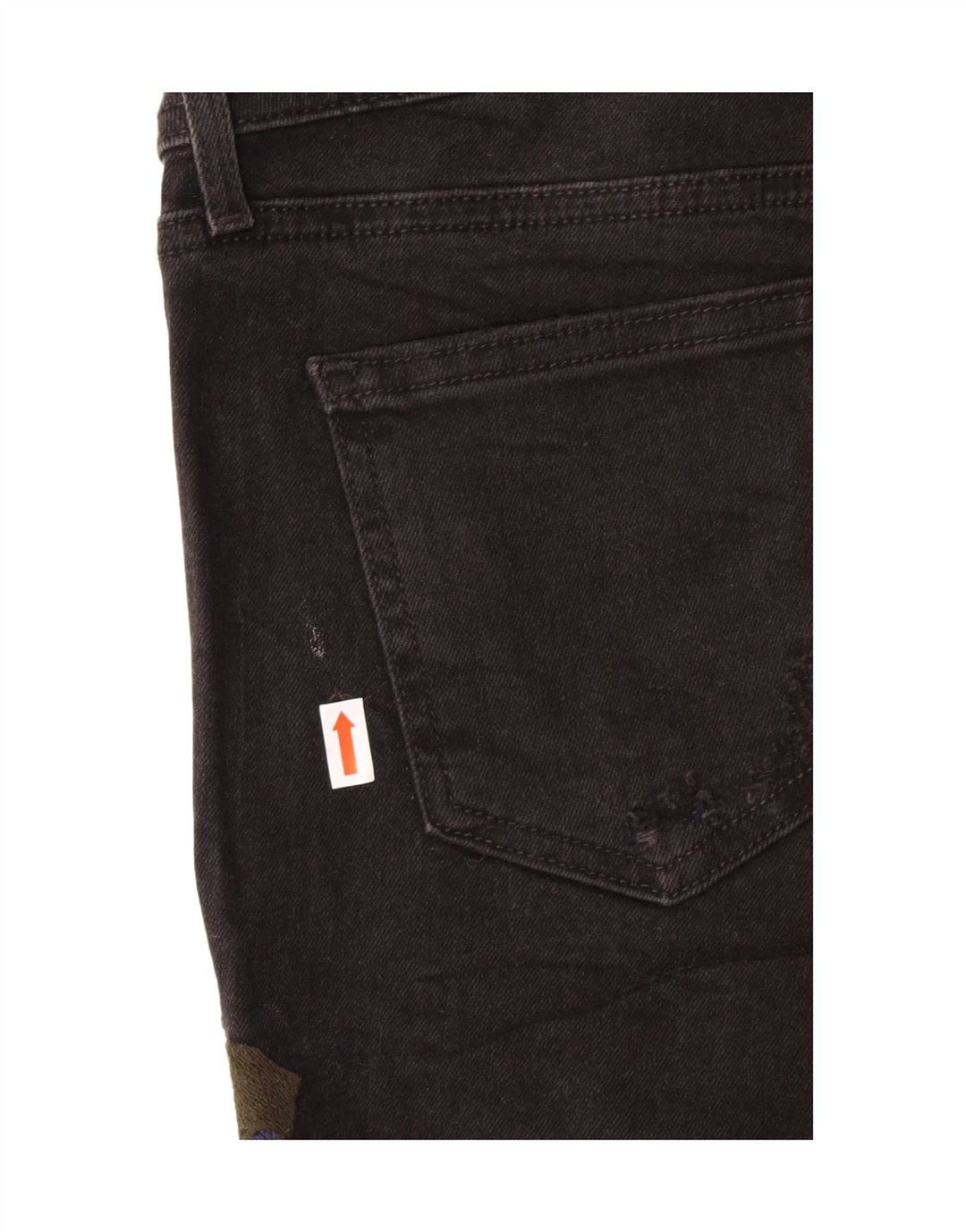 Zara Womens grafiske denimshorts EU 38 Small W28 Black Floral Bohemian