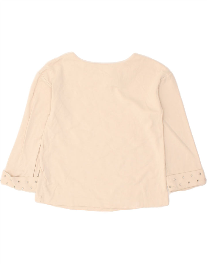 MASSIMO DUTTI Womens Top 3/4 Sleeve UK 6 XS Off White Cotton | Vintage Massimo Dutti | Thrift | Second-Hand Massimo Dutti | Used Clothing | Messina Hembry 
