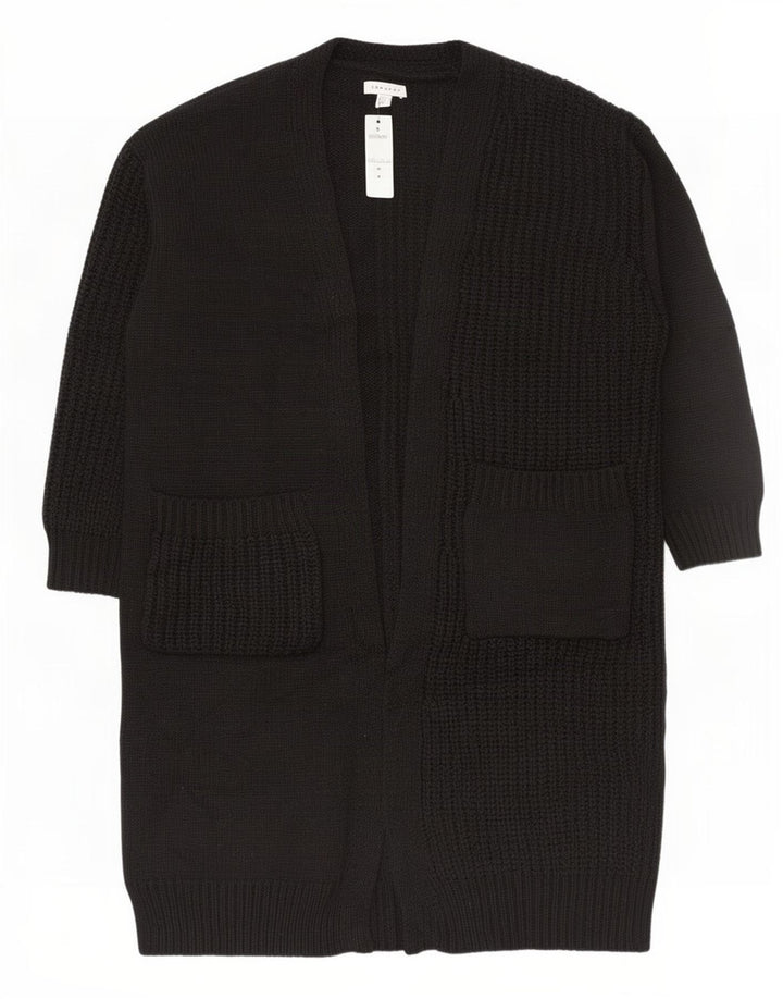 Topshop Dame Oversized Longline Cardigan Sweater EU 36/38 Small Black