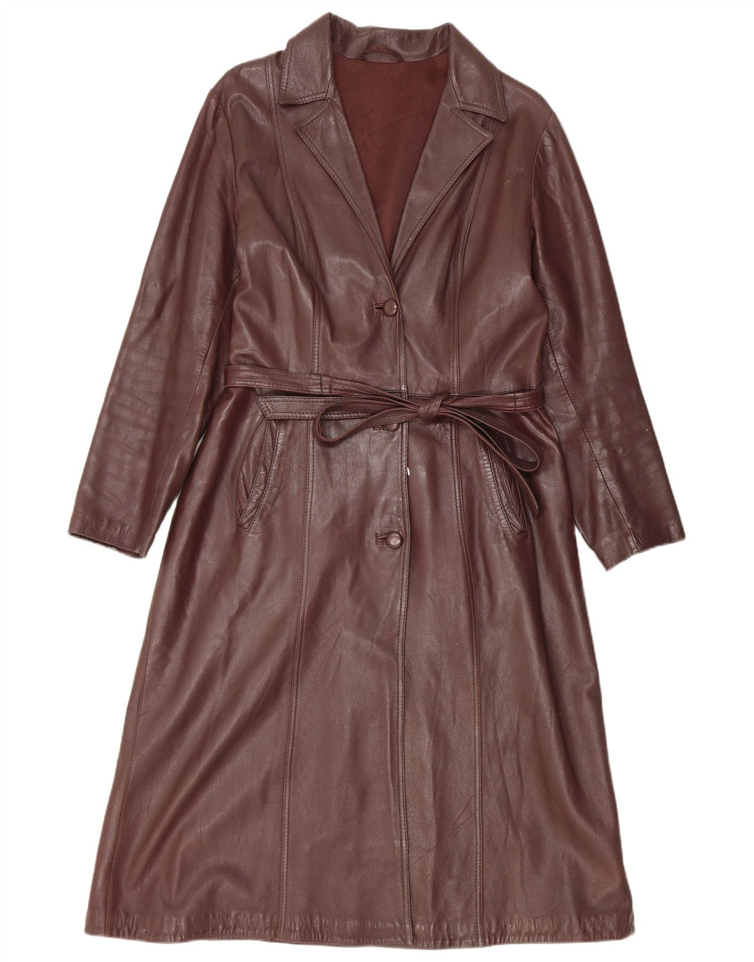 Vintage læderfrakke til kvinder UK 14 Medium Burgundy læder