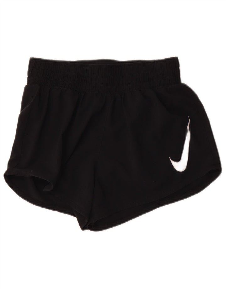 Nike Graphic Sports Shorts til kvinder UK 10 Small Black Polyester