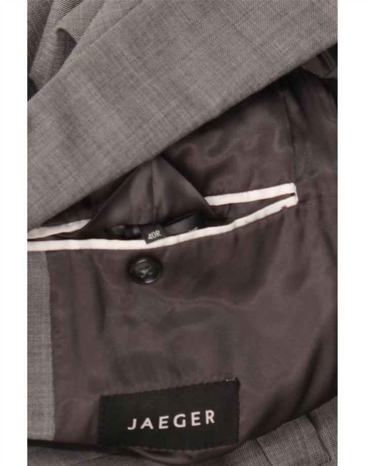 JAEGER Mens 2 Button Blazer Jacket UK 40 Large Grey Wool