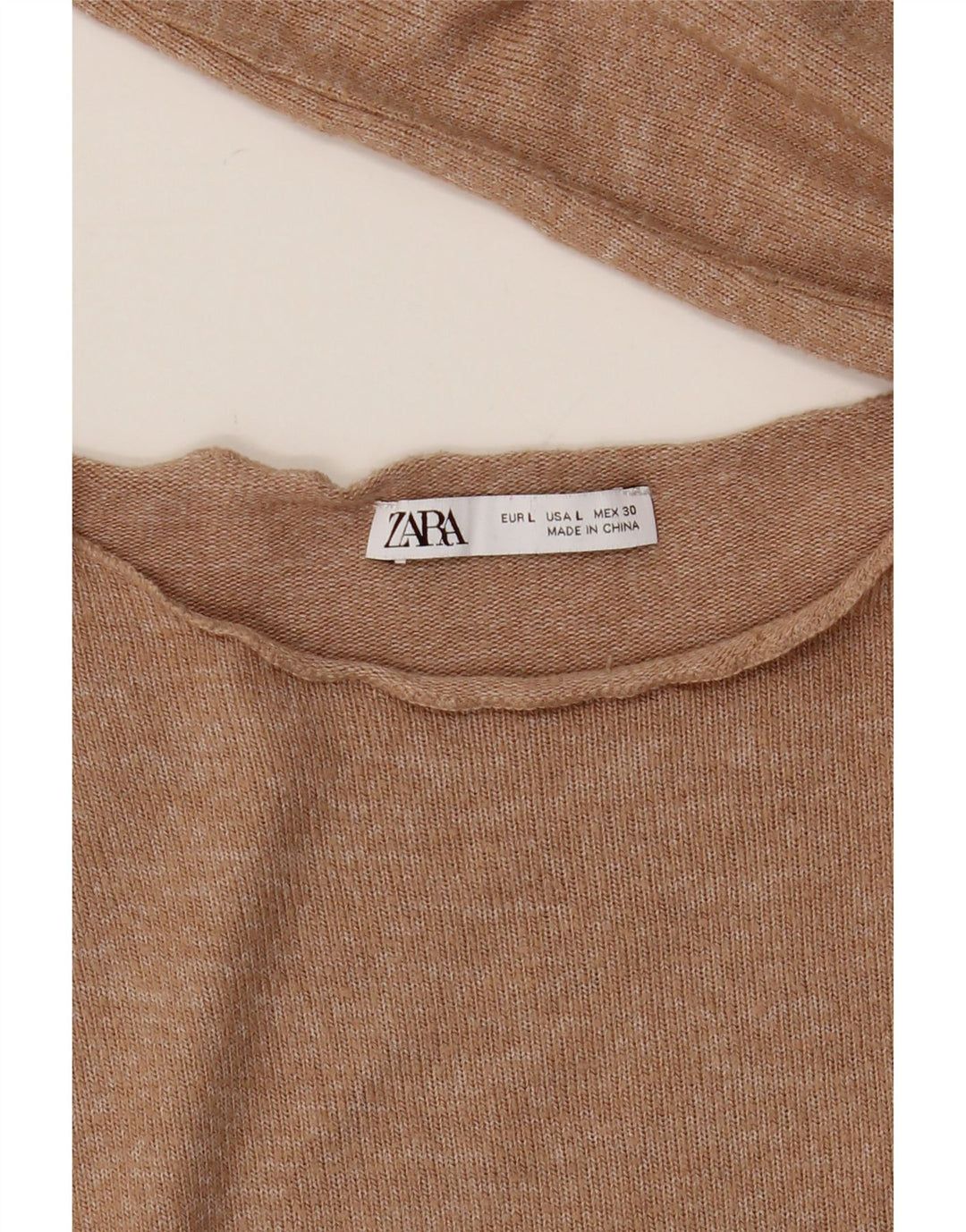 Zara Dame Top Langærmet UK 16 Large Beige