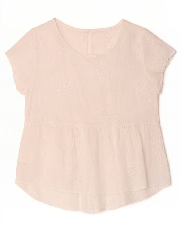 Vintage damebluse Top UK 14 Medium White