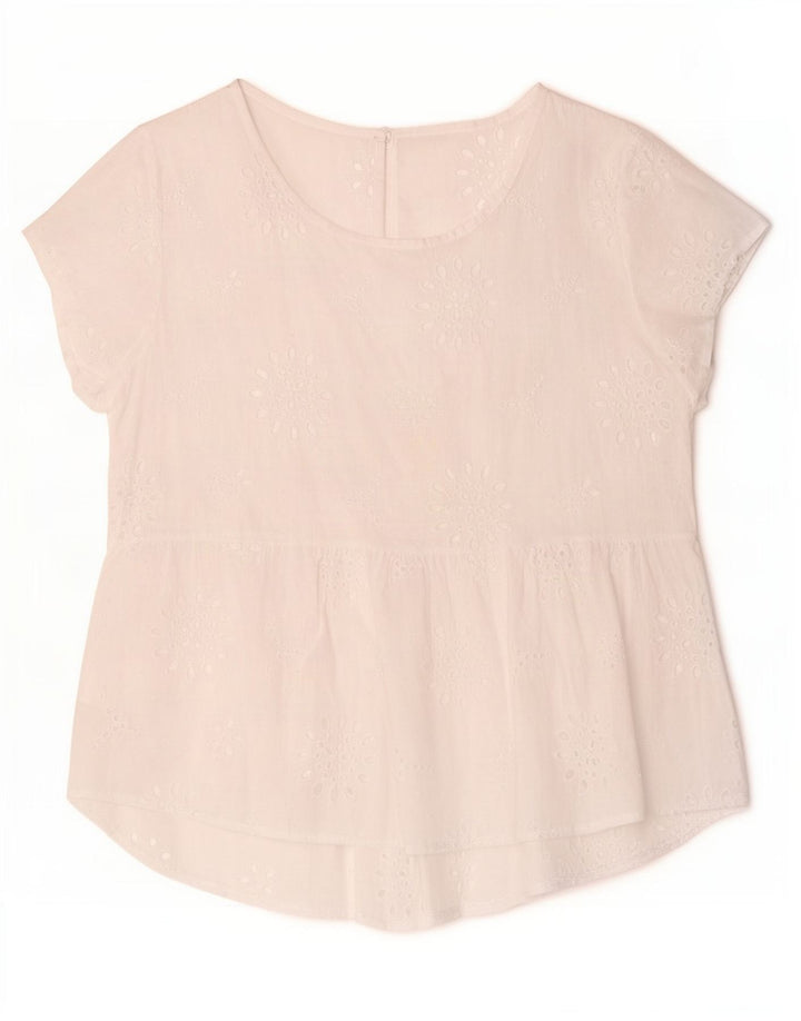 Vintage damebluse Top UK 14 Medium White