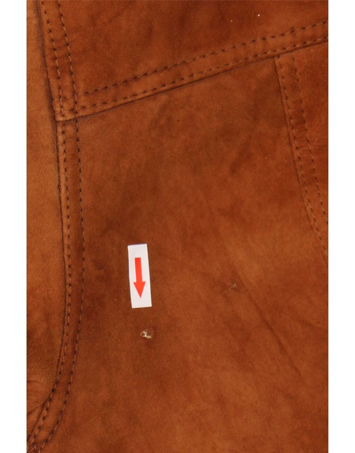 Vintage Herre Shearling Jacket IT 46 Lille Brun