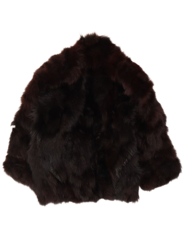 Vintage Dame imiteret Pelsjakke EU 44 XL Brun