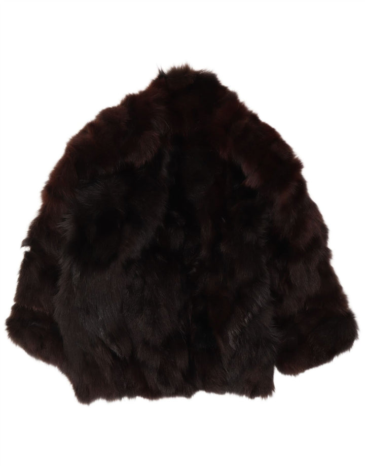 Vintage Dame imiteret Pelsjakke EU 44 XL Brun