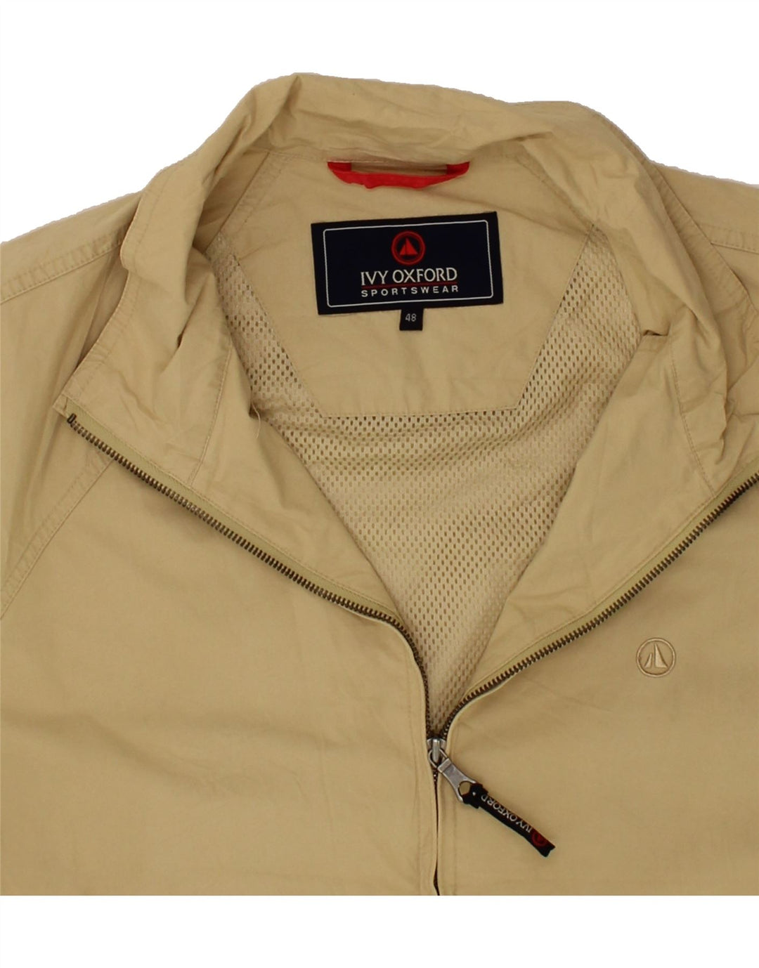 IVY OXFORD Mens Bomber Jacket IT 48 Medium Beige Cotton Vintage Ivy Oxford and Second-Hand Ivy Oxford from Messina Hembry 