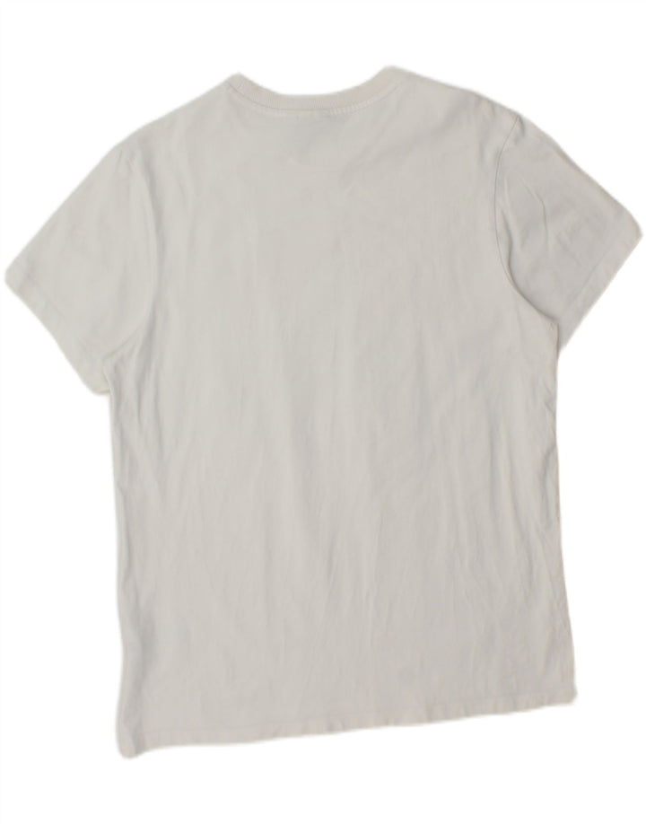 ADIDAS Womens Graphic T-Shirt Top UK 12 Medium White Cotton Vintage Adidas and Second-Hand Adidas from Messina Hembry 