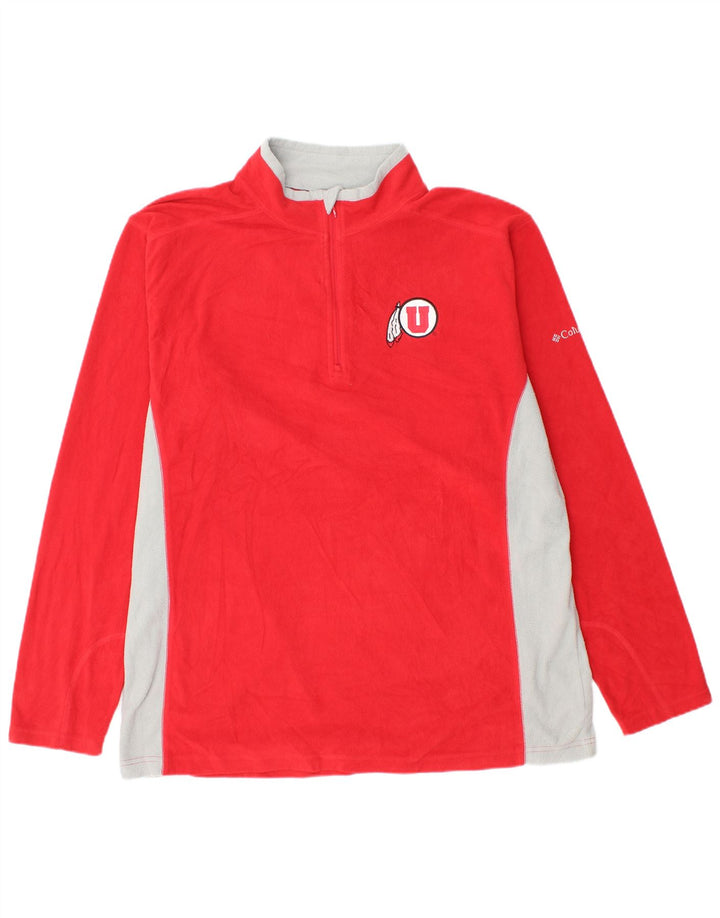 COLUMBIA Fleece Jumper med lynlås til mænd XL Rød Colourblock Polyester