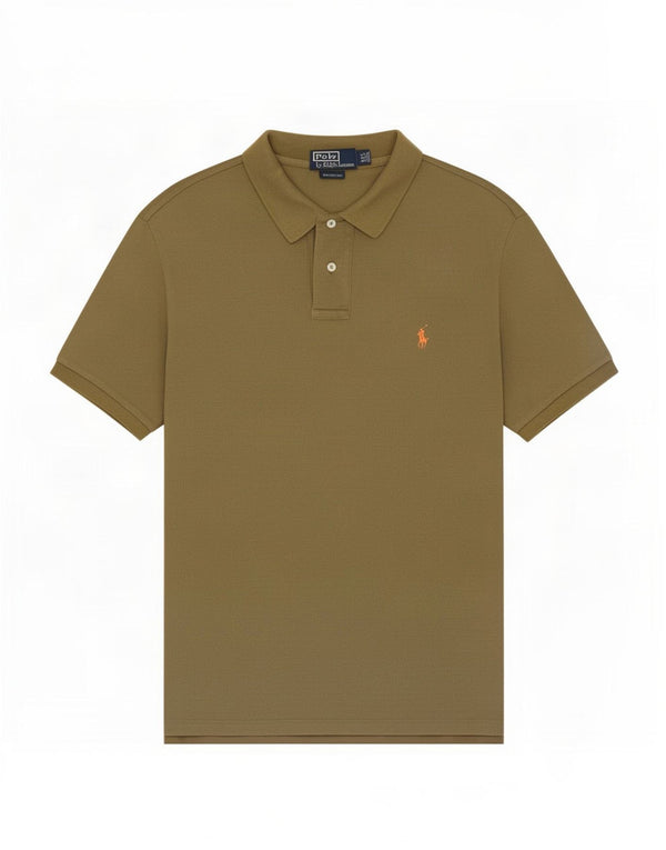 Polo Ralph Lauren Herre Custom Fit Polo Shirt 2XL Khaki Bomuld