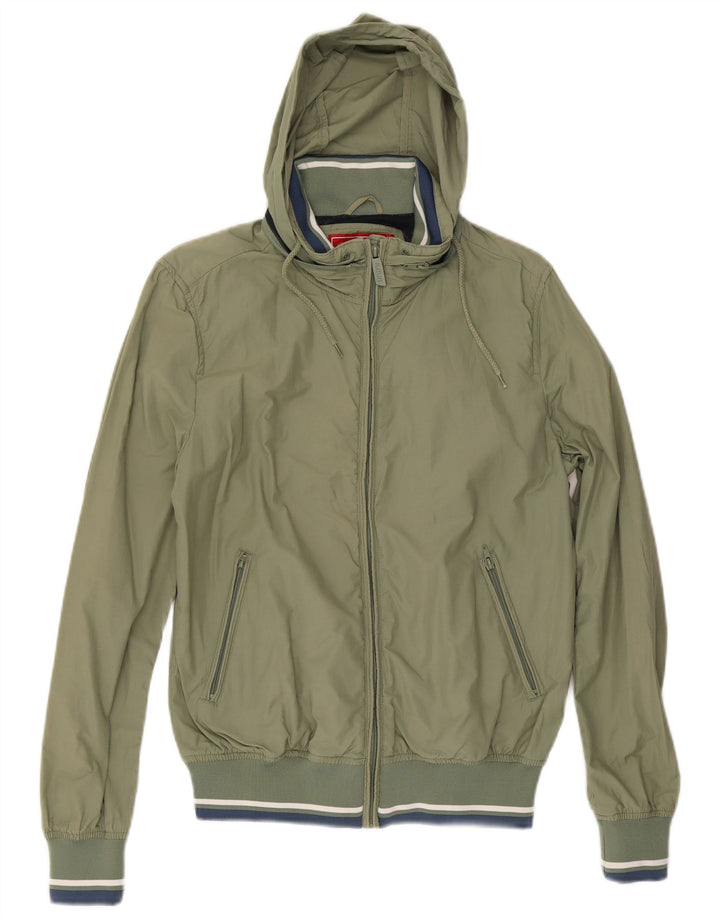 Playlife Herre Hooded Bomber Jacket UK 38 Medium Green