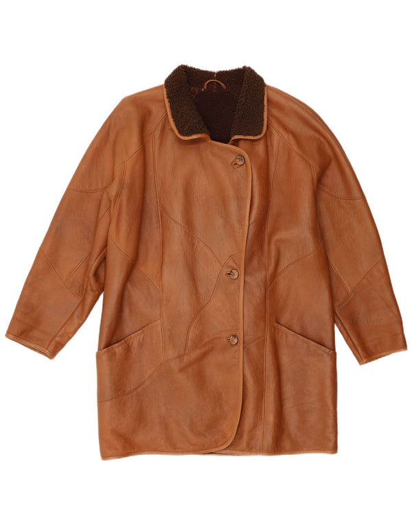 Vintage Dame Shearling Coat UK 18 XL Brun