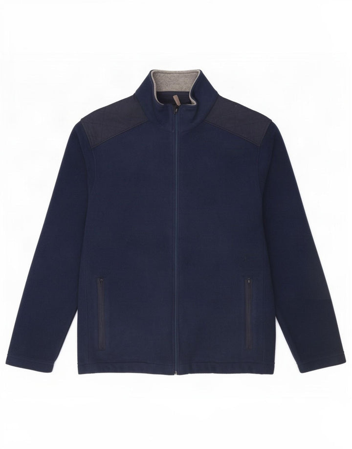 Marks & Spencer Fleecejakke til mænd UK 38 Medium Navy Blue Polyester