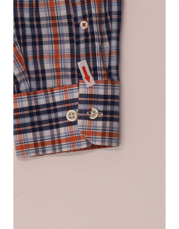 Izod Mens Tall Shirt XL Blue Check Cotton